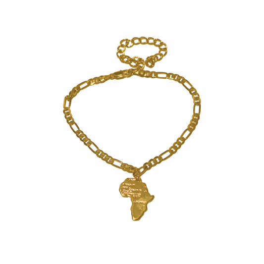 Gold African Continent Anklet