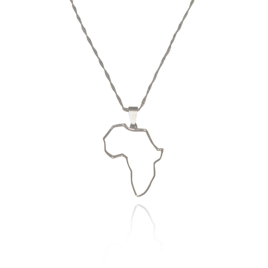Silver African Continent Outline