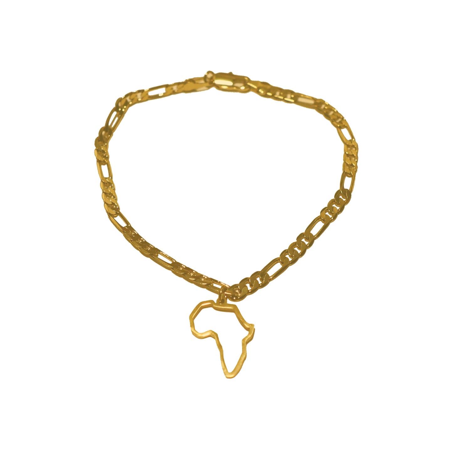 Gold African Continent Outline Bracelet