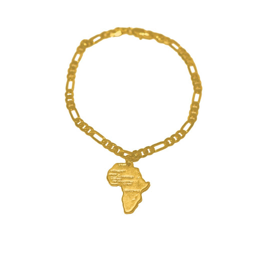 Gold African Continent Bracelet