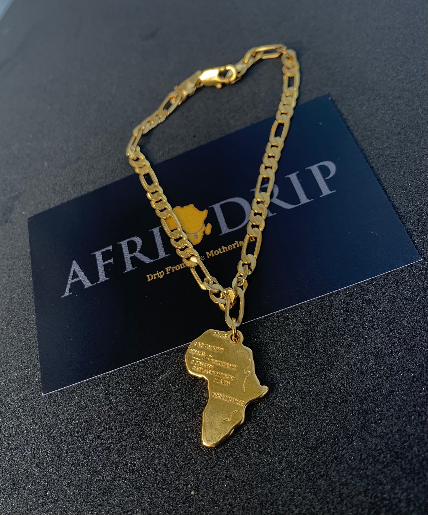 Gold African Continent Bracelet