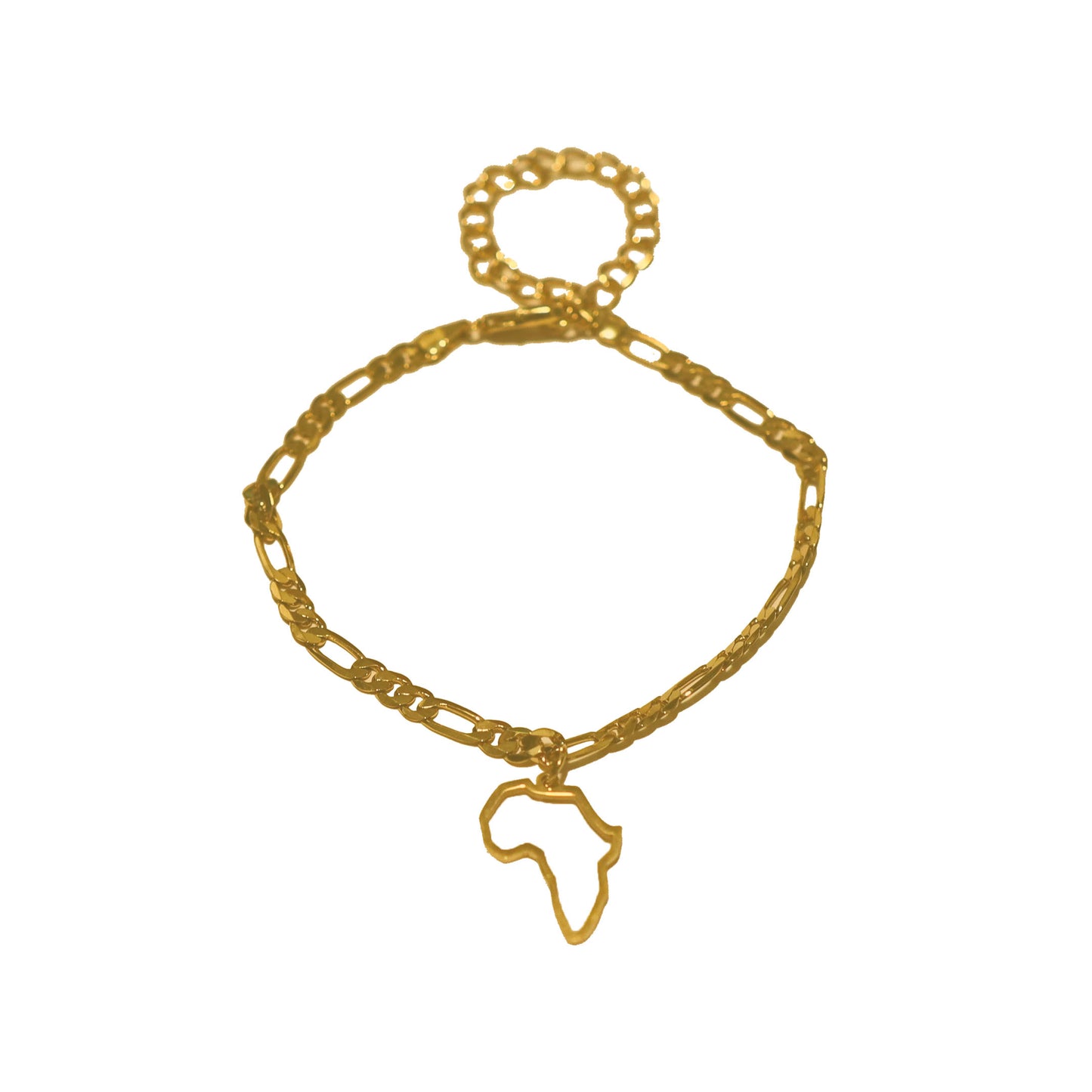 Gold African Continent Outline Anklet
